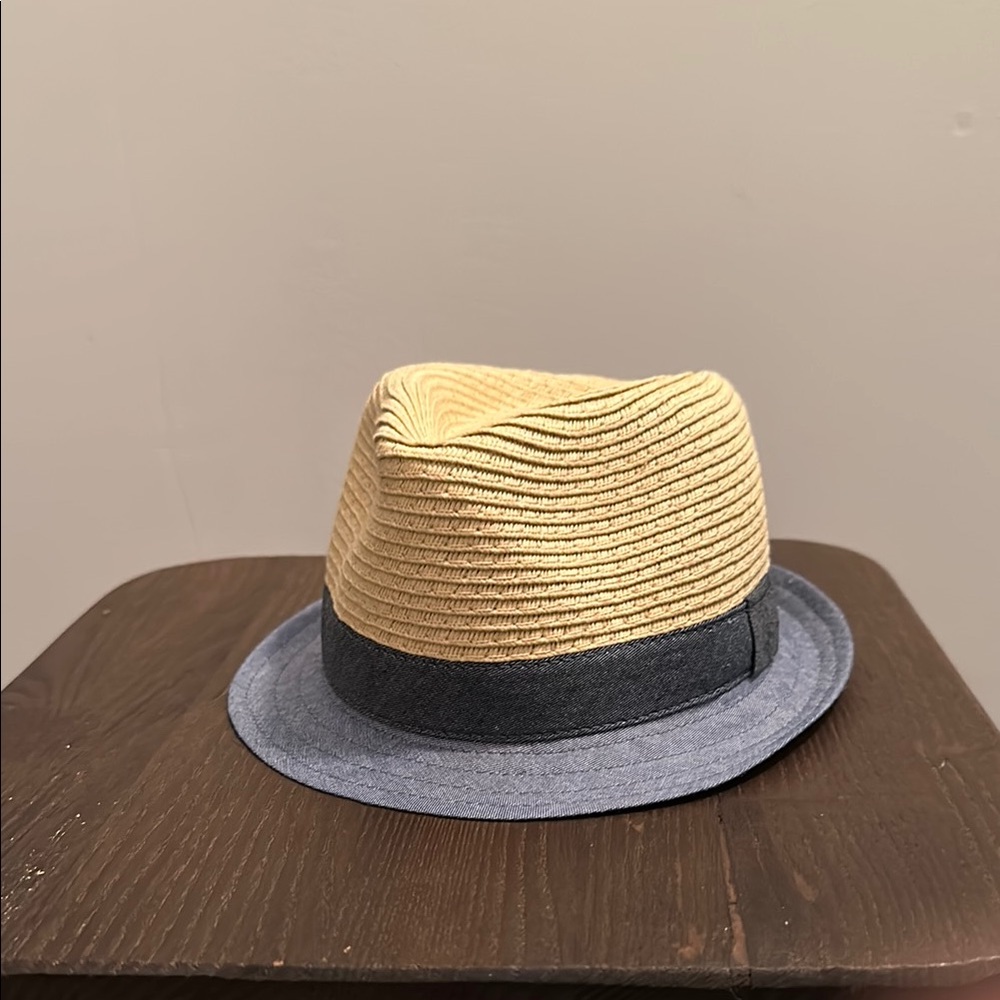 Stylish Tan Fedora with Gray Band